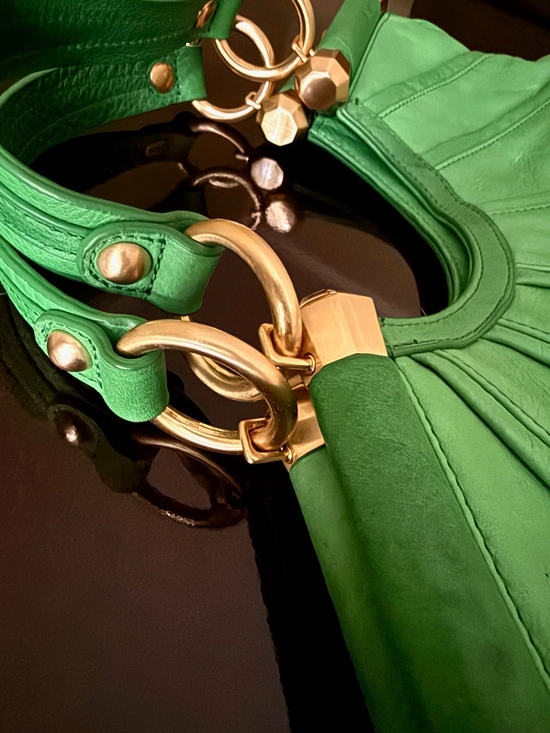 b. makowsky Handbags - B. Makowsky Florence Shopper Green Shoulder Bag with Gold Hardware